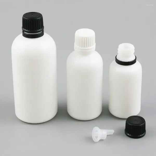 Bottiglie di stoccaggio 12 bottiglie da 1/2 oz 1 oz in vetro bianco naturale con tappo antimanomissione Contenitori da 15 ml 30 ml 50 ml 100 ml