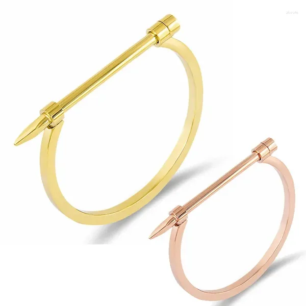 Bangle clássico de aço inoxidável oco geométrico charme pulseira para mulheres pulseiras de cristal à prova de ferrugem pulso jóias presente festa