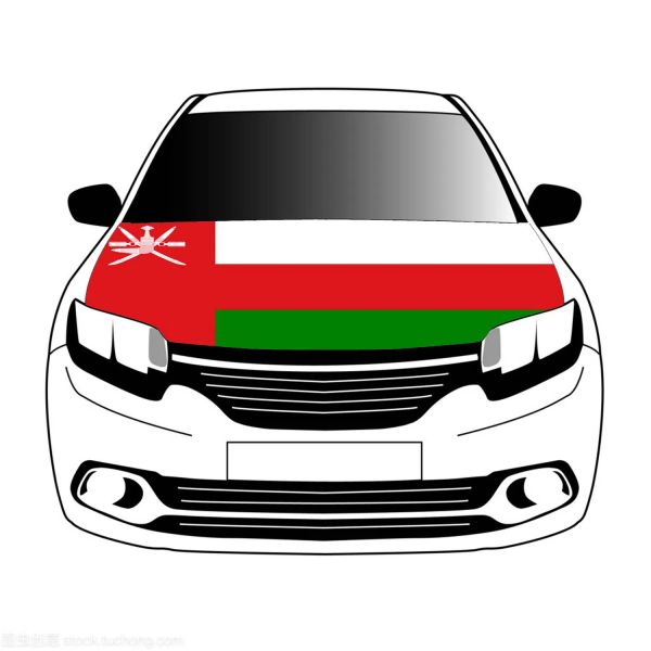 Accessori Bandiere del Sultanato dell'Oman Copri cofano per auto 3,3x5 piedi/5x7 piedi 100% poliestere, striscione per cofano auto