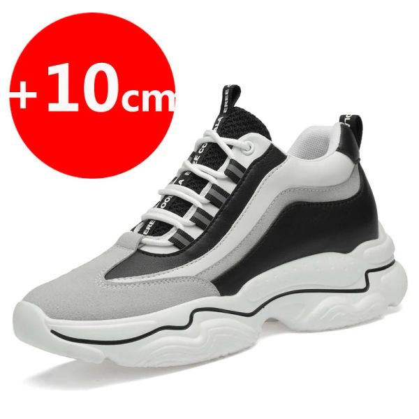 Boots Men Sapatos de elevador Sapatos de elevador A altura aumentou 10cm de sapatos de 8 cm de 8 cm de altura esportiva de sapatos que crescem homens homens