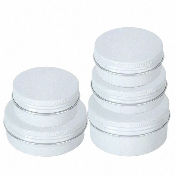 10/30 pezzi 10g 15g 30g 60g 80g bianco vuoto rotondo scatola di alluminio barattoli balsamo per labbra contenitore cosmetico crema candela vaso bottiglie riutilizzabili 31RV #