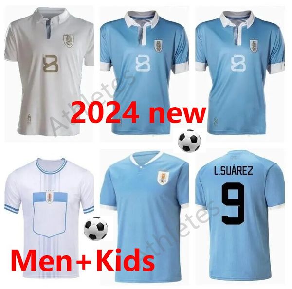 2024 L. Suarez Uruguayisches Fußballtrikot Copa America N. Nandez F. Valverde JMGimenez E. Cavani Nationalmannschaft 24 25 Herren- und Kinder-Fanspieler-Edition