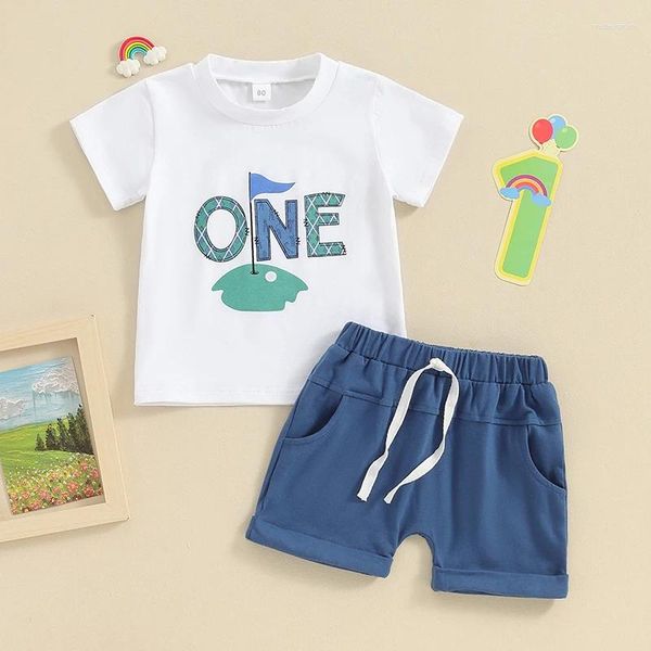 Set di abbigliamento set da bambino per bambini primo compleanno abbigliamento da golf t-shirt e pantaloncini set 1st torta smach abiti