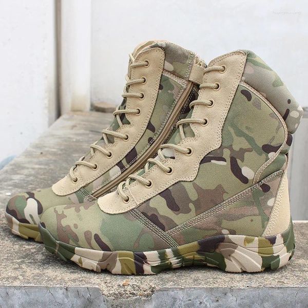 Scarpe da fitness Tattiche Uomo Donna Fan dell'esercito Arrampicata all'aperto Escursionismo US Camouflage Antiusura Desert Camping Stivali da allenamento antiscivolo