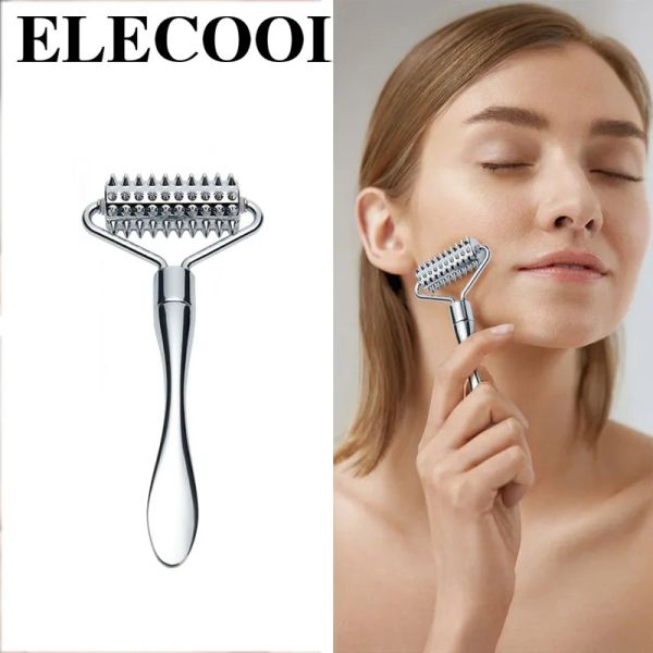 Strumento Massaggiatore viso Rullo Derma in lega di zinco Indolore Micropin Cura della pelle Massaggiatore manuale viso Strumenti di bellezza Rullo viso Rughe Rimuovi