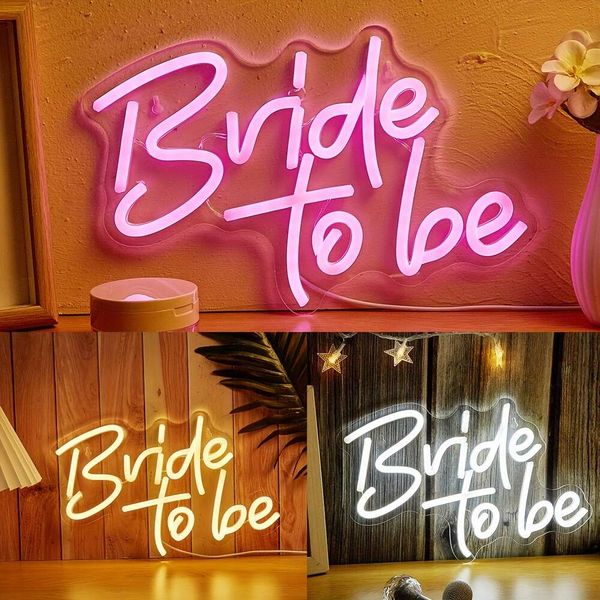 1 Stück „Bride to Be Shaped“-LED-Schild, USB-betriebene Schlafzimmerzimmer-Neonschilder, für Urlaub, Party, Hochzeitsdekorationslampe, dekorative Mehrzweck-Wandleuchten