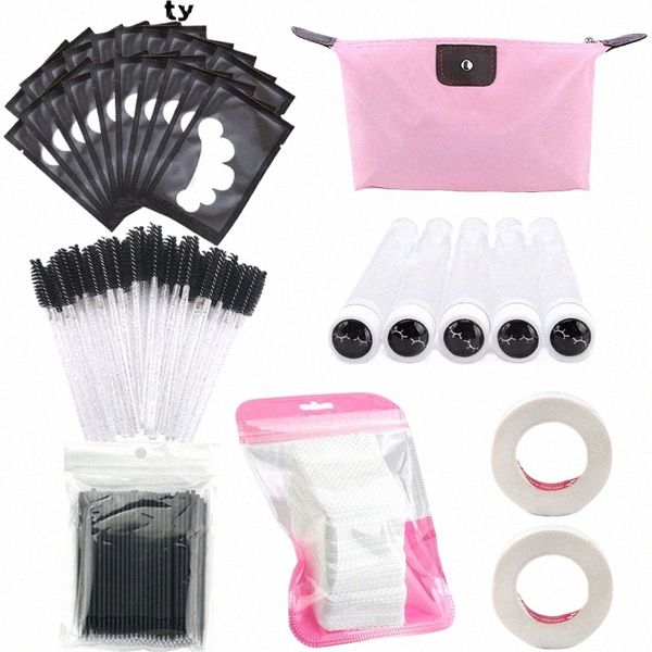 268pc False Eyel Extensi Kit Eye Pad Microbrush Тушь для ресниц Палочки для бровей Кисточка для чистки клея Подушечки для прививки глаз Инструменты K7nF #