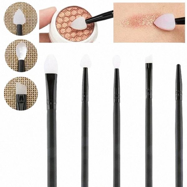 5pcs Silice Bevel Brush Eyeliner Brush Pennelli per ombretti Make Up Lip Sopracciglio Eyeliner Applicatore Ombretto Make Up Brush Tool G8vm #