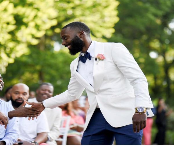 2020 novo branco casamento smoking noivo usar ternos sob medida padrinhos traje formal jantar festa de formatura ternos jaqueta calças arco 5413669