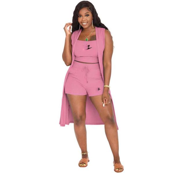 Frauen Trainingsanzüge Sommer Zweiteiliges Set Designer Slim Shorts Outfits Sexy Hosenträger Tops Anzug Plus Size Kleidung