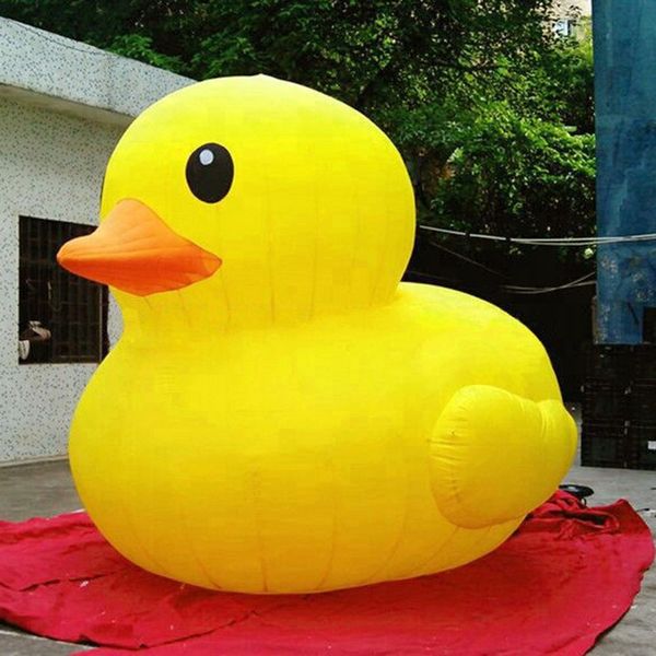 Bonito modelo de pato de borracha inflável gigante de 20 pés de altura/patos amarelos infláveis de 6m de altura para brinquedos de decoração