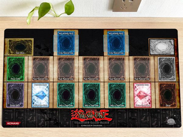 Pads Neue Yugioh Spielmatte YuGiOh!CCG TCG Matte Master Rule 4 Link Zones Kartenspiel Spielmatte Gratis Tasche 60x35cm