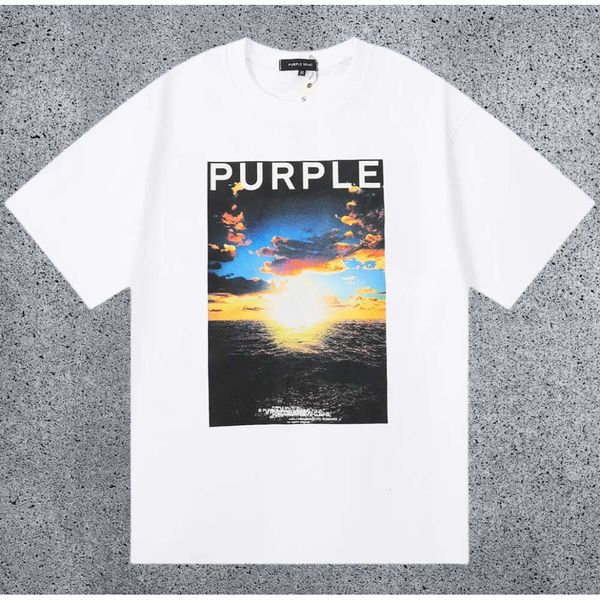 Verão Roxo Homens Mulheres Camisetas Designer Camisas Algodão Solto Casual Gráfico Tee Roupas Pintura A Óleo Vintage Letras Impressas Graffiti Camisetas Homem Tamanho S--XL 134