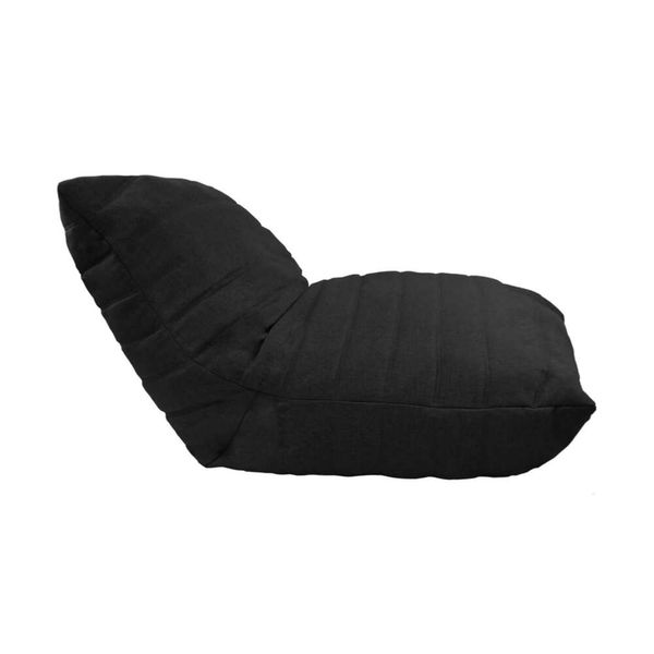 Kunste embalagem de compressão saco de feijão para uso interno ao ar livre móveis de espuma de memória em forma de l sofá com capa de fibra repelente de água preto