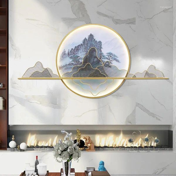 Dekorative Figuren Chinesische Landschaft Wandbild Eisen Kunst Stereoskopische Malerei Für Wohnzimmer Hintergrund Eingangshalle Restaurant Dekor