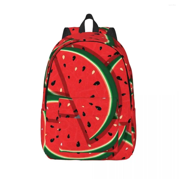 Rucksack für Männer und Frauen, großes Fassungsvermögen, Schule für Studenten, frische Scheiben von roten Wassermelonen-Taschen