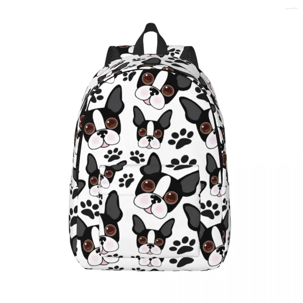 Рюкзак, американский бостон-терьер, домашнее животное, щенок, собака, для дошкольного, детского сада, школьника, книжная сумка для мальчиков и девочек, детский рюкзак