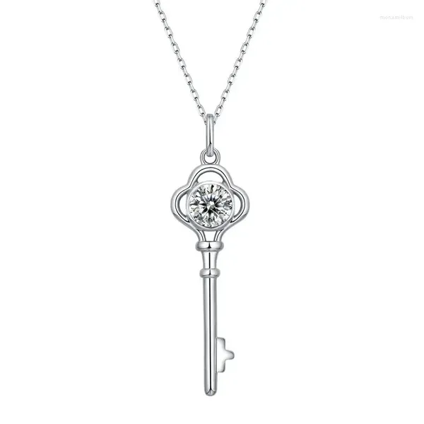 Catene Chiave d'amore 1ct Moissanite Coppia Pendenti Collana in argento 925 Gioielli da donna Promozioni Regalo di compleanno Moglie Fidanzata