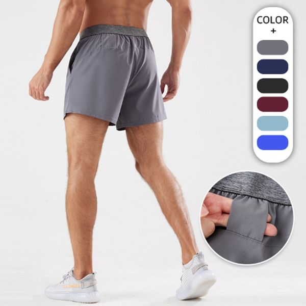 Ll yoga verão esportes shorts masculino casual correndo shorts fino calças de basquete atacado secagem rápida fitness trimestre calças lu lulemon curto