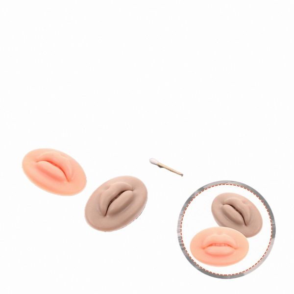 2 pezzi modelli di moduli per esercizi labbra Profial pelle finta elastica più morbida tatuaggi pratica gel di silice 3d 28Ep #