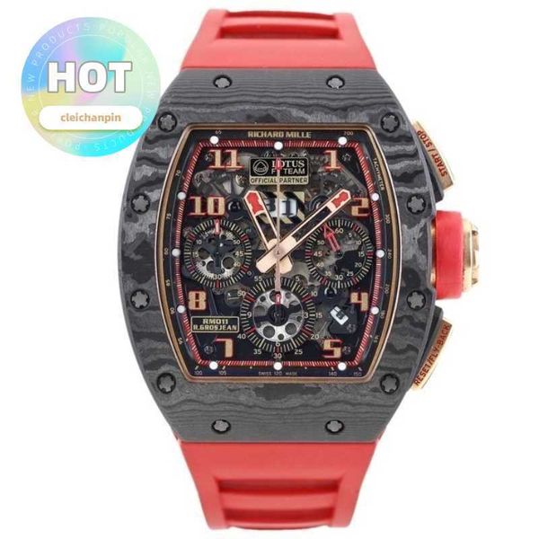 Designer Handgelenk Uhr RM Armbandwatch RM011 NTPT Carbon Fiber Lotus Team Limited Edition Fashion Leisure Business
