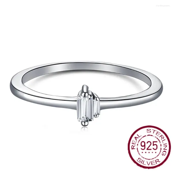 Anelli a grappolo Wish's-selling Anello in argento S925 Semplice e irregolare Piccolo diamante compatto Bocca chiusa Stock di fabbrica femminile