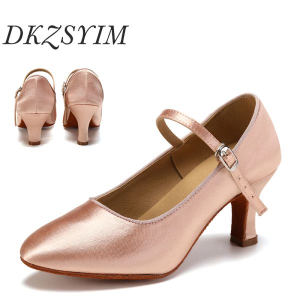 scarpe dkzsyim da donna scarpe da ballo moderno classico jazz jazz standard sala da ballo scarpe da ballo latino tacco nero/marrone/rosa tacco 5,5/7 cm