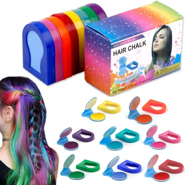 Farbe 8 Farben Haar Kreide Pulver DIY Temporäre Frauen Haar Farbe Pastelle Salon Styling Werkzeug Tragbare Farbe Schönheit Farbstoff Styling zugriffs