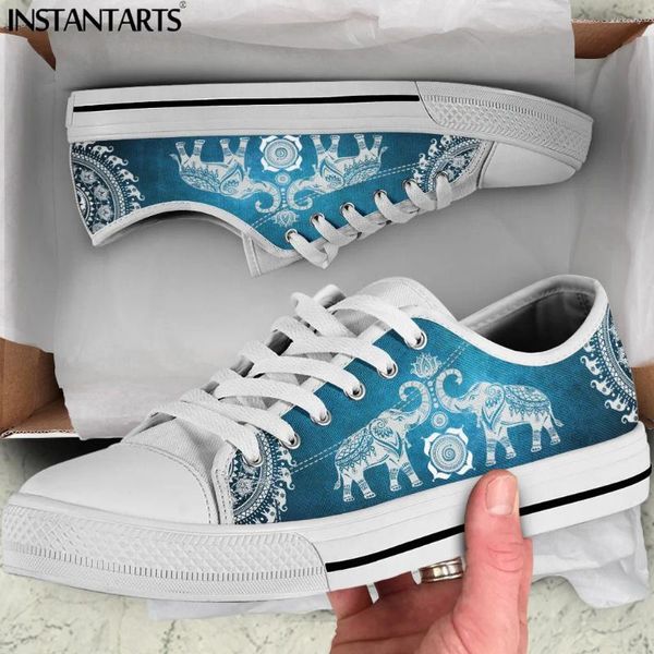 Sapatos casuais INSTANTÂNEOS Mandala Bohemia Elephant Design Low Top Canvas para meninas Lace Up Sneakers Respirável Mulheres Sapato Vulcanizado Zapatos