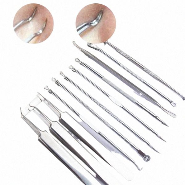 acne Rimozione di comedone Aghi Kit Cell Brufoli Clip di comedone Pinzette Comede Blemish Extractor Beauty Face Skin Clean Tool H8Ah #