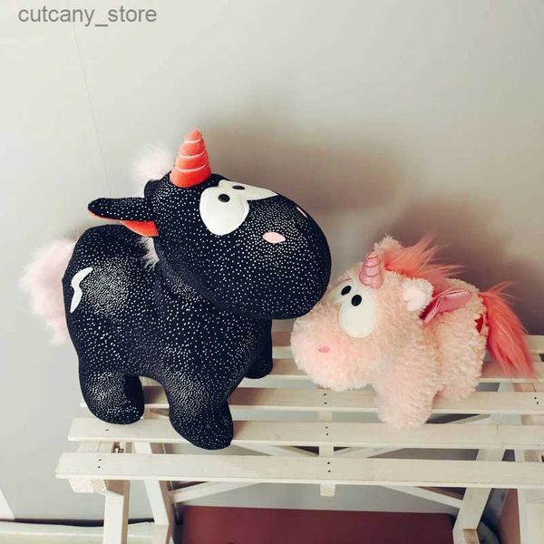 Animais de pelúcia bonitos anjo preto boneca de pelúcia kawaii animais gigantes peluche decoração de casa brinquedos aniversário presentes de natal para namorada l240320