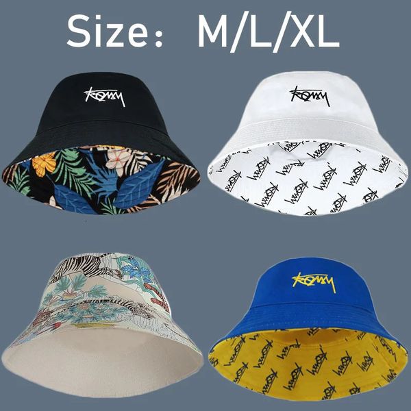 Big Head XL Tamanho Carta Balde Chapéu para Homens Dupla Face Mulheres Floral Pescador Chapéu Verão Rua Hip Hop Chapéu de Sol Meninos Bob Panamá 240314