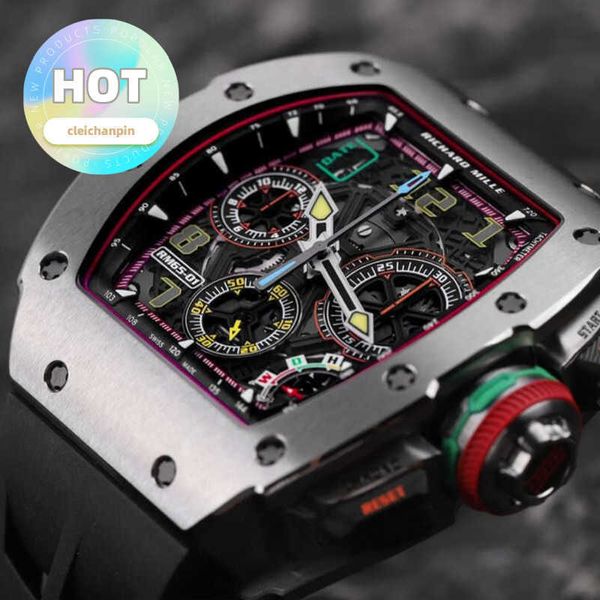 Orologio da polso con movimento RM caldo Serie Rm65-01 Rm6501 Ti Titanium Metal con scheda di sicurezza