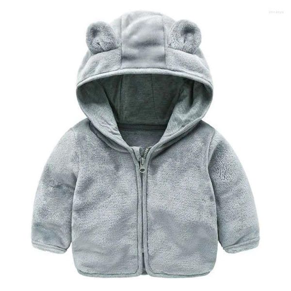 Giacche Abbigliamento in flanella per bambini Giacca con cappuccio spessa e calda per un cappotto di vestiti nato da ragazzoBaby Girl O-3 anni