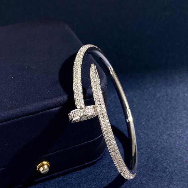 2023 Nuovo arriva gioielli pieno CZ amore chiodo braccialetto braccialetto con cristallo per donna cuore placcato oro per sempre amore braccialetto gioielli per le donneHAML 2OXNC