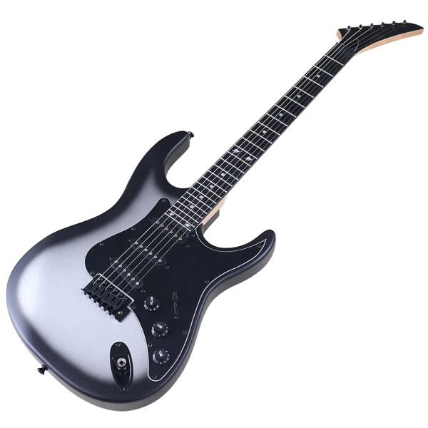 Gitar 6 String Elektro Gitar 39 inç Katı Baswood Vücut Mat Gitarlar Siyah Gümüş Mavi Kırmızı Kanada Akçaağaç Boyun Hızlı Nakliye