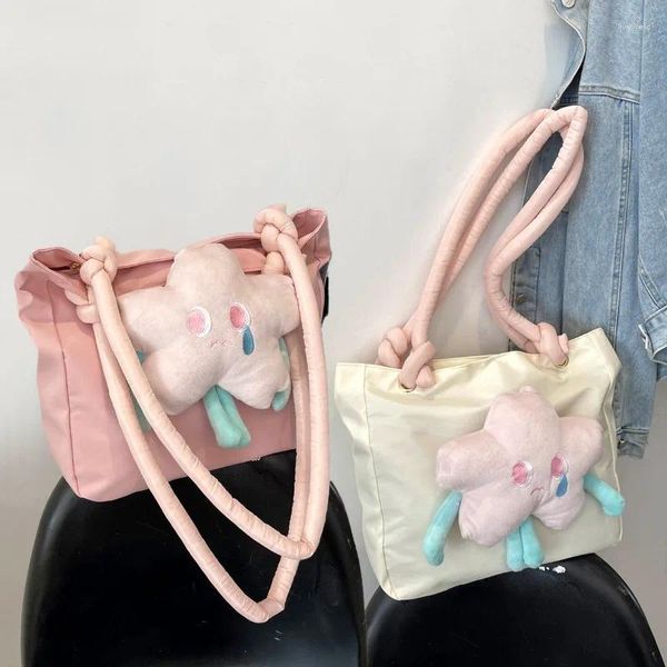 Sacos da noite Kawaii Adolescentes Meninas Grande Capacidade Sacola Moda All-Match Mulheres Casual Viagem Compras Crossbody Ombro Bonito Bolsa