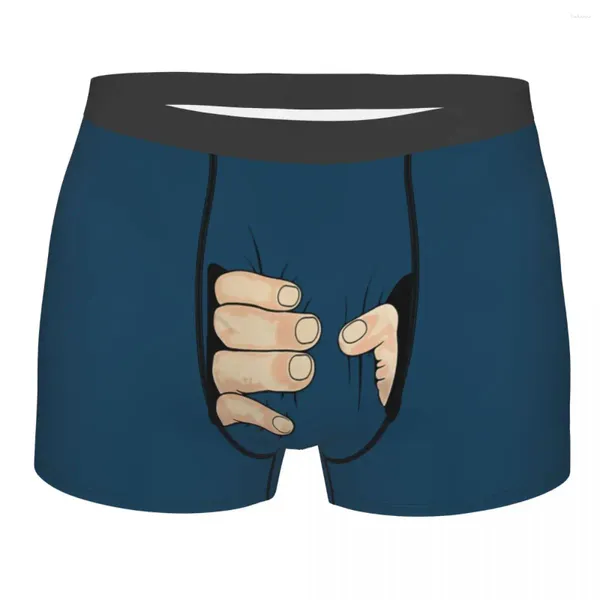 Mutande Mani divertenti che afferrano biancheria intima maschile sexy stampata personalizzata cartone animato umorismo boxer creativo pantaloncini mutandine traspiranti