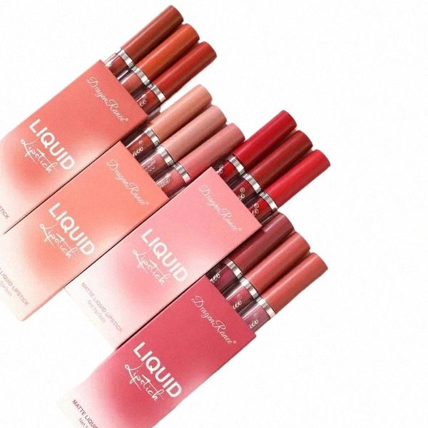 3шт Veet Matte Lip Gloss Set Lip Tint Combo Водонепроницаемая жидкая помада Lg-wear Цвет губ Губы Макияж Женская косметика L1Bi #