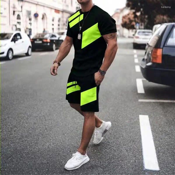 Tute da uomo Tuta estiva da uomo in tinta unita T-shirt moda Pantaloncini Abbigliamento casual Set Tuta sportiva da jogging maschile Abbigliamento oversize