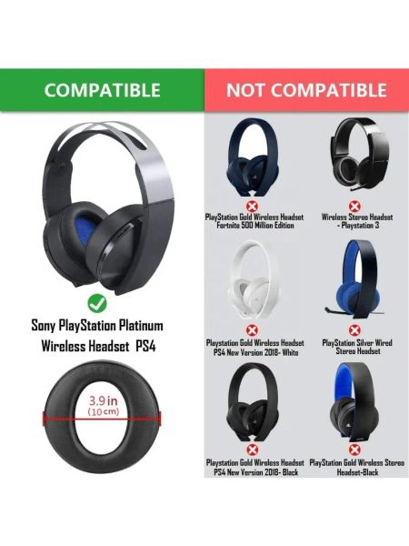 Kopfhörer-/Headset-Ohrpolster für Sony Platinum Wireless Headset PlayStation 4 PS4 7.1 CECHYA0090 Kopfhörer-Zubehör Blaue Kopfbügel-Ohrpolster Schwarz