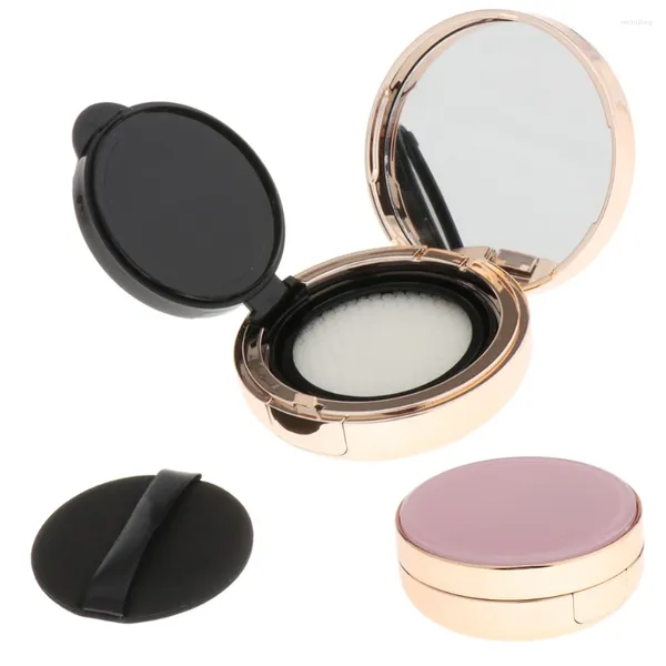 Garrafas de armazenamento mini kit de viagem vazio com pó puff rosa bb creme recipiente caixa de almofada de ar caso de maquiagem espelho cosméticos