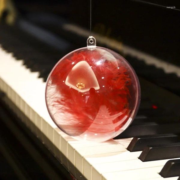 Decoração de festa árvore de natal pendurado ornamentos 4-10cm natal bola transparente plástico fillable bauble para casa caixa de presente de casamento