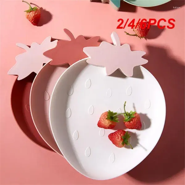 Piatti 2/4/6 pezzi Piatto di frutta secca a forma di fragola creativa Una mentalità tranquilla ha bellezza Design semplice e pulito realizzato con cura