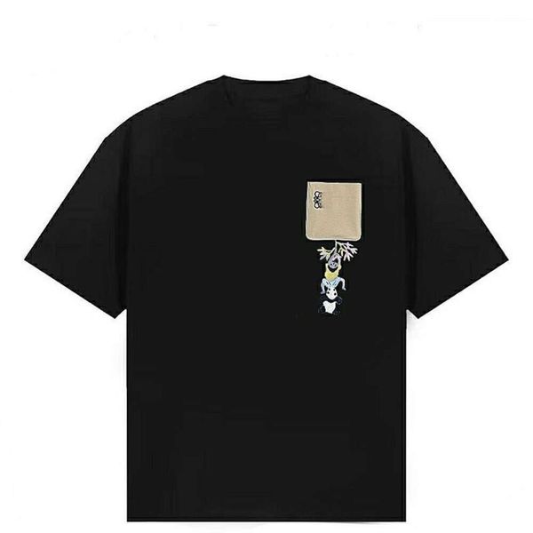 Designer de luxo loes clássico panda lazer verão casal bordado 2024 t-shirt versátil novo masculino e feminino em torno do pescoço curto solto meia manga