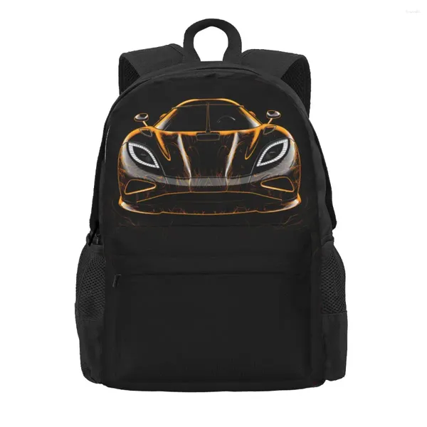 Rucksack Ultimate Sports Car Line Art Neon Coole Rucksäcke für Damen, Reisen, weiche Schultaschen, bunter Rucksack