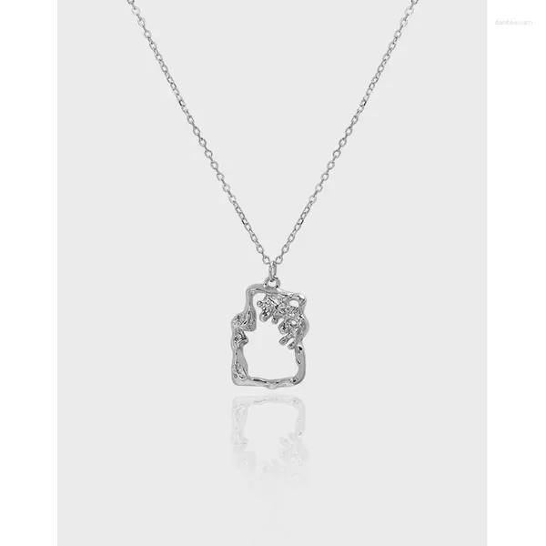 Поступления подвесок из стерлингового серебра 925 пробы, квадратные ожерелья с лавой для женщин, модные ювелирные изделия из стерлингового серебра