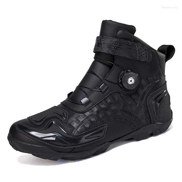 Sapatos de ciclismo motocicleta equitação cavaleiro masculino quatro estações botas off-road corrida equipamento de viagem curta