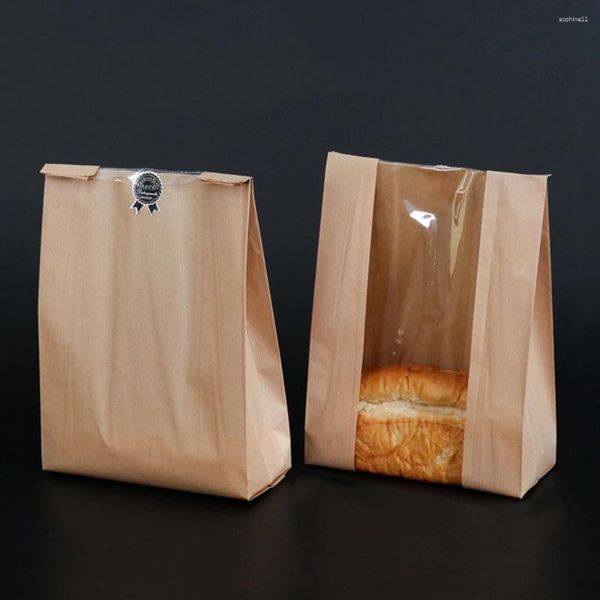Envoltório de presente 25/50pcs evitar armazenamento de óleo padaria festa suprimentos takeaway saco de pão torrado papel kraft embalagem de alimentos