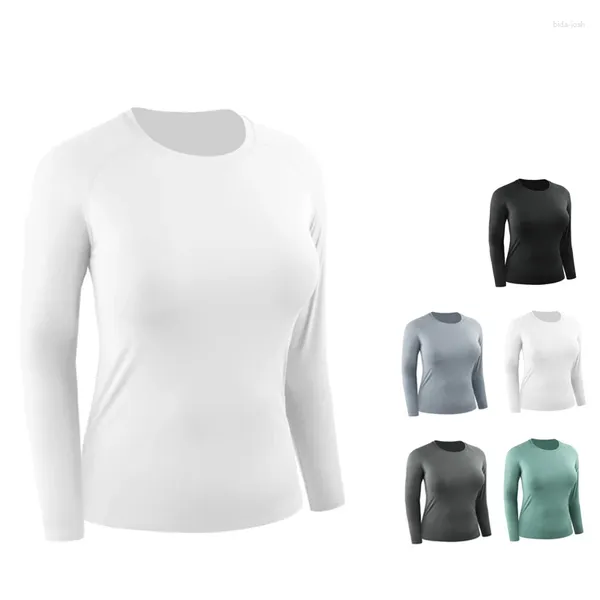 Active Shirts Damen Sport-Body, elastisch, langärmelig, Activewear, Fitness, schnell trocknend, Sweatshirts, schlankes Lauf-Pilates-Top, Yoga-T-Shirt